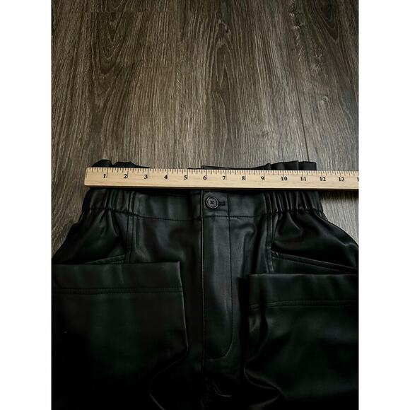 Madewell Women's Vegan Leather Paperbag Pull-on Pants Black Size 00 - Picture 7 of 7